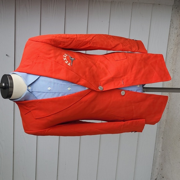 UT‎ University Texas Longhorns Austin Burnt Orange Wool 36 R Sport Coat VTG RARE